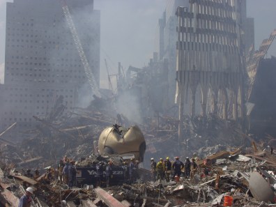 New York, NY, September 21, 2001 -- Rescue crews work to clear debris from the site of the World Trade Center. Photo by Michael Rieger/ FEMA News Poto
